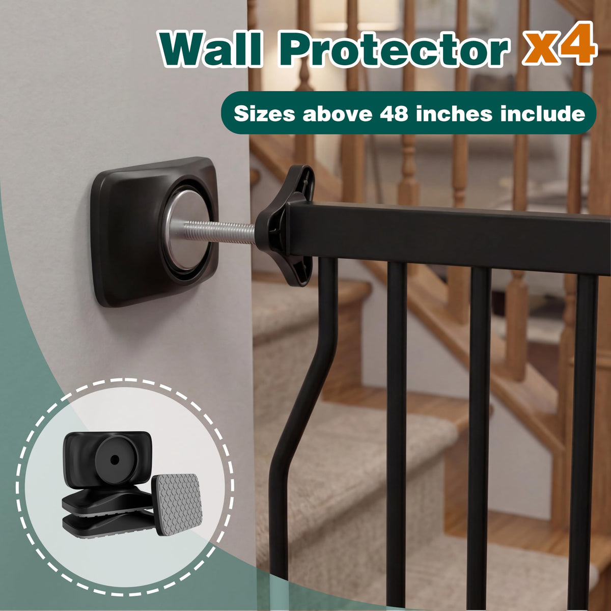 TSAYAWA 62.2"-71.65" Extra Wide Auto Closing Baby Safety Gate for Stairs & Doorways, Pressure Mounted No Drill Pet Gate with Walk-Through Door - Heavy Duty Childproof Gate for Toddlers, Kids, Dogs