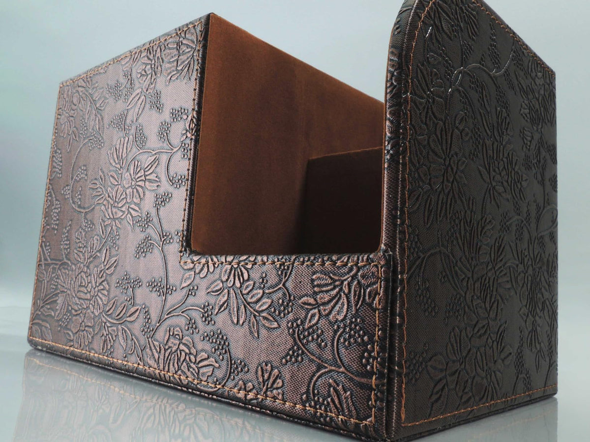 PU Leather Tissue Box Cover Square Tissue Holder Tissues Box Organizer with 2 Compartment,Remote Control Holder,Multifunctional Decorative Tissue Box Covers Cube,Home Office Desktop Storage Box,Retro