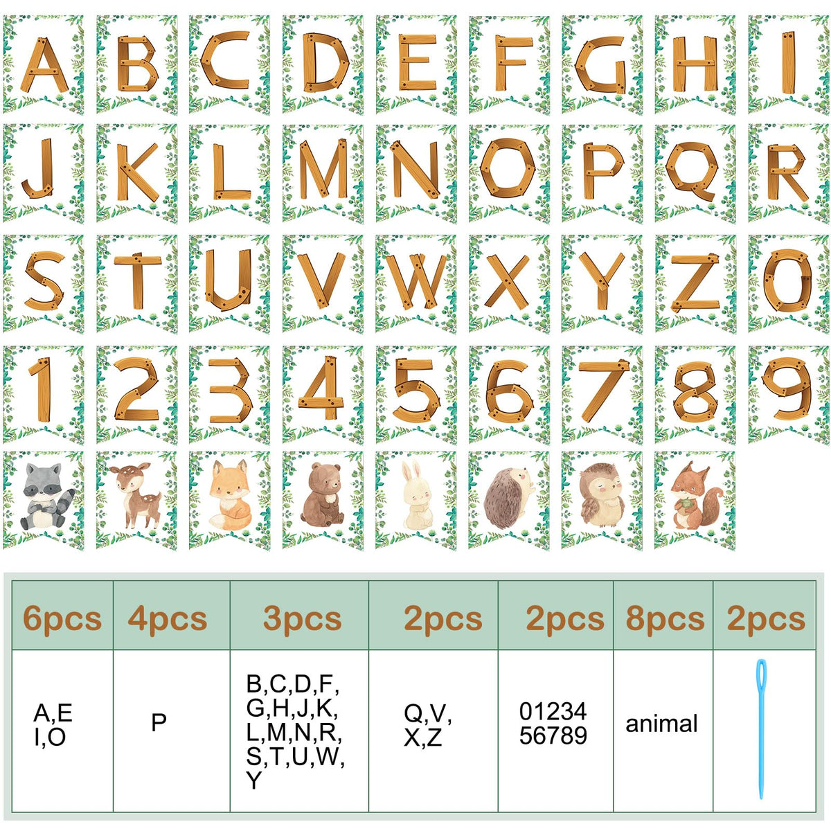 Motiskyy 115 Pcs Woodland Baby Shower Banners Kit DIY Woodland Party Banner Customizable Forest Animal Letters for Baby Shower Kids Birthday Party Decoration