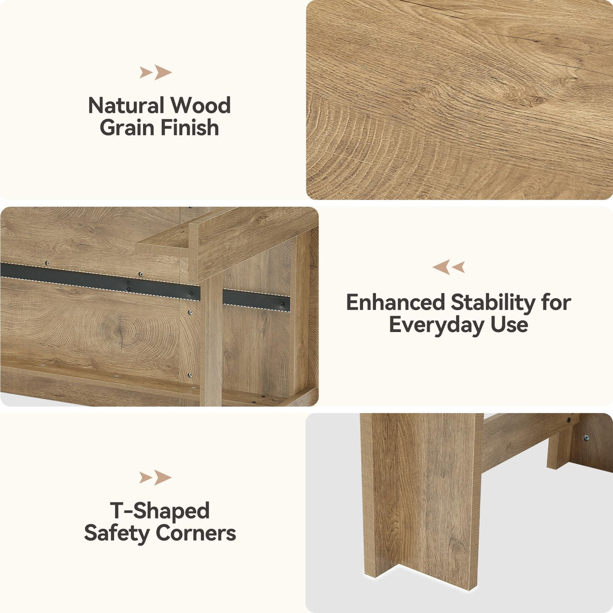Tribesigns 70.8" Modern Executive Desk, Wooden Office Computer Desk, Long Workstation with Sturdy Panel Legs, Rectangular Writing Desk for Office, Business, Natural