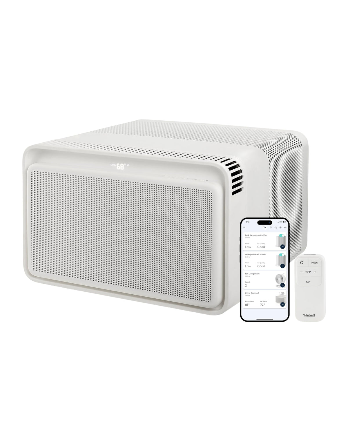 Windmill Window Air Conditioner - Quiet & Smart, Easy Install, Voice-Enabled, Remote & App Control AC Unit - 6,000 BTU