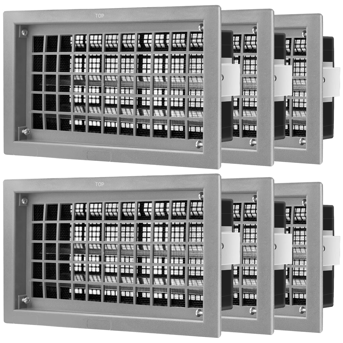 ZXQDRE Foundation Vent for Crawl Space Automatic, 8x16 Inch Auto Open/Close Foundation Vent Cover for Freeze Protection & Energy Saving | Easy Install Crawlspace Vents Replacement (Gray, 6 Pack)