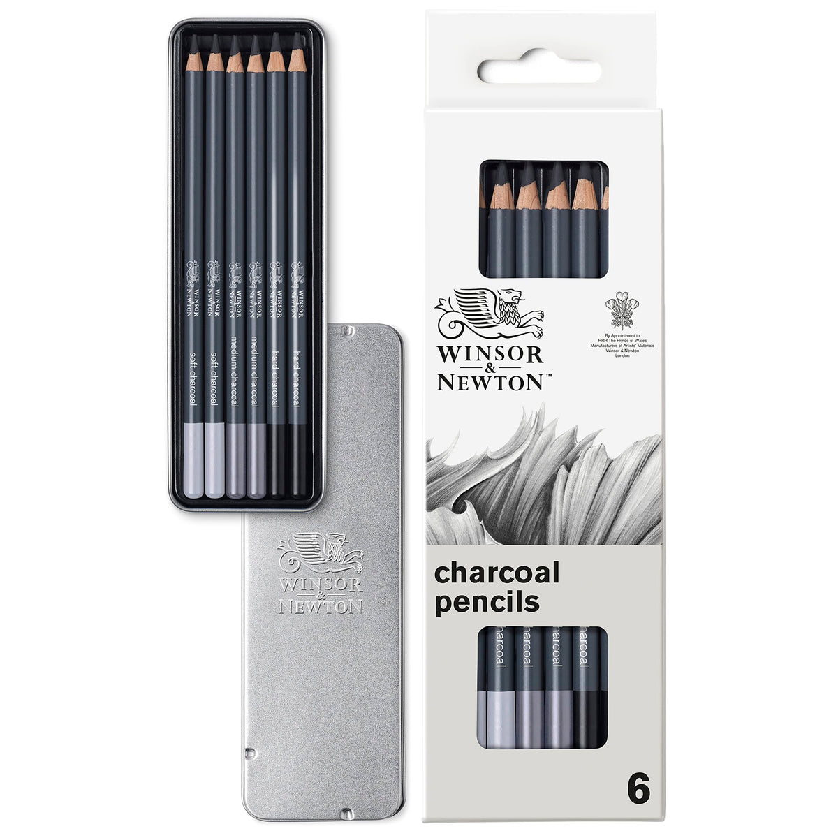 Winsor & Newton Studio Collection, 6 Count, Charcoal Pencils