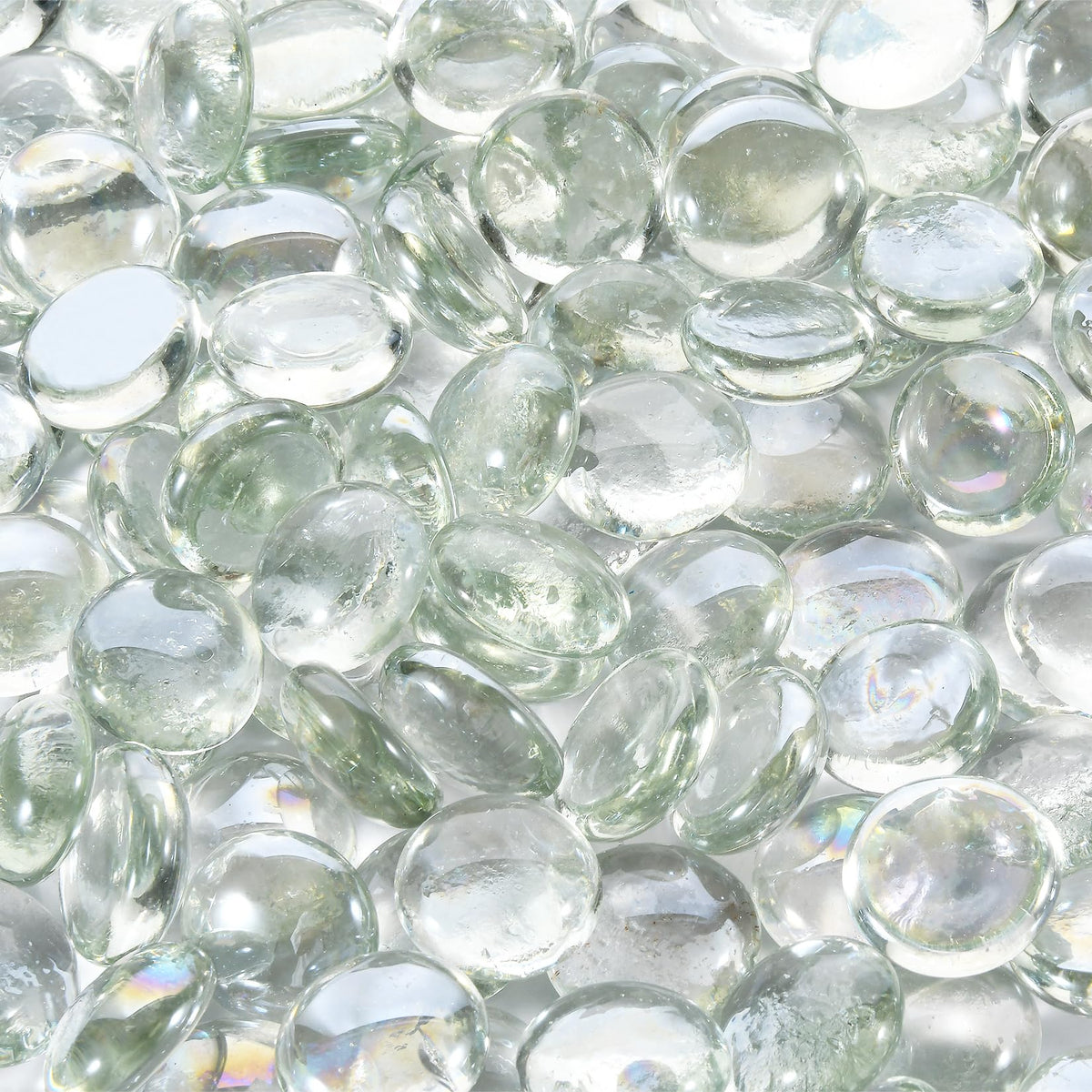 vchin 10 Pounds Firepit Glass, 3/4 Inch Glass Beads, Rocks for Fire Pit Table, Fireplace and Fire Bowl, Crystal Luster
