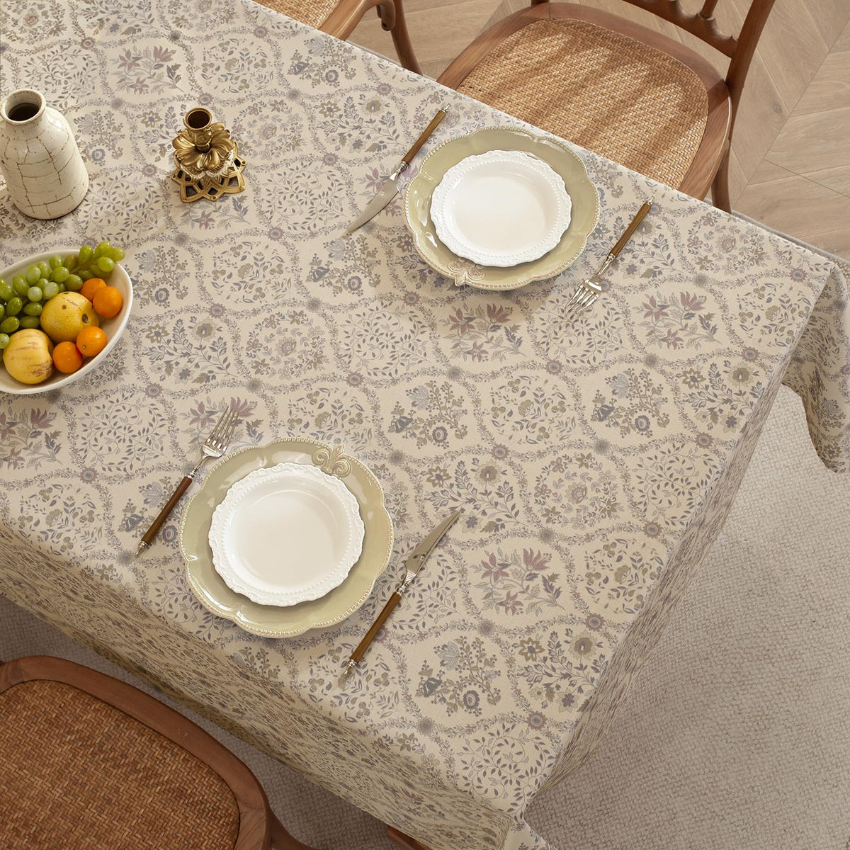 SASTYBALE Rectangle Tablecloth, Flax, 60"x84"