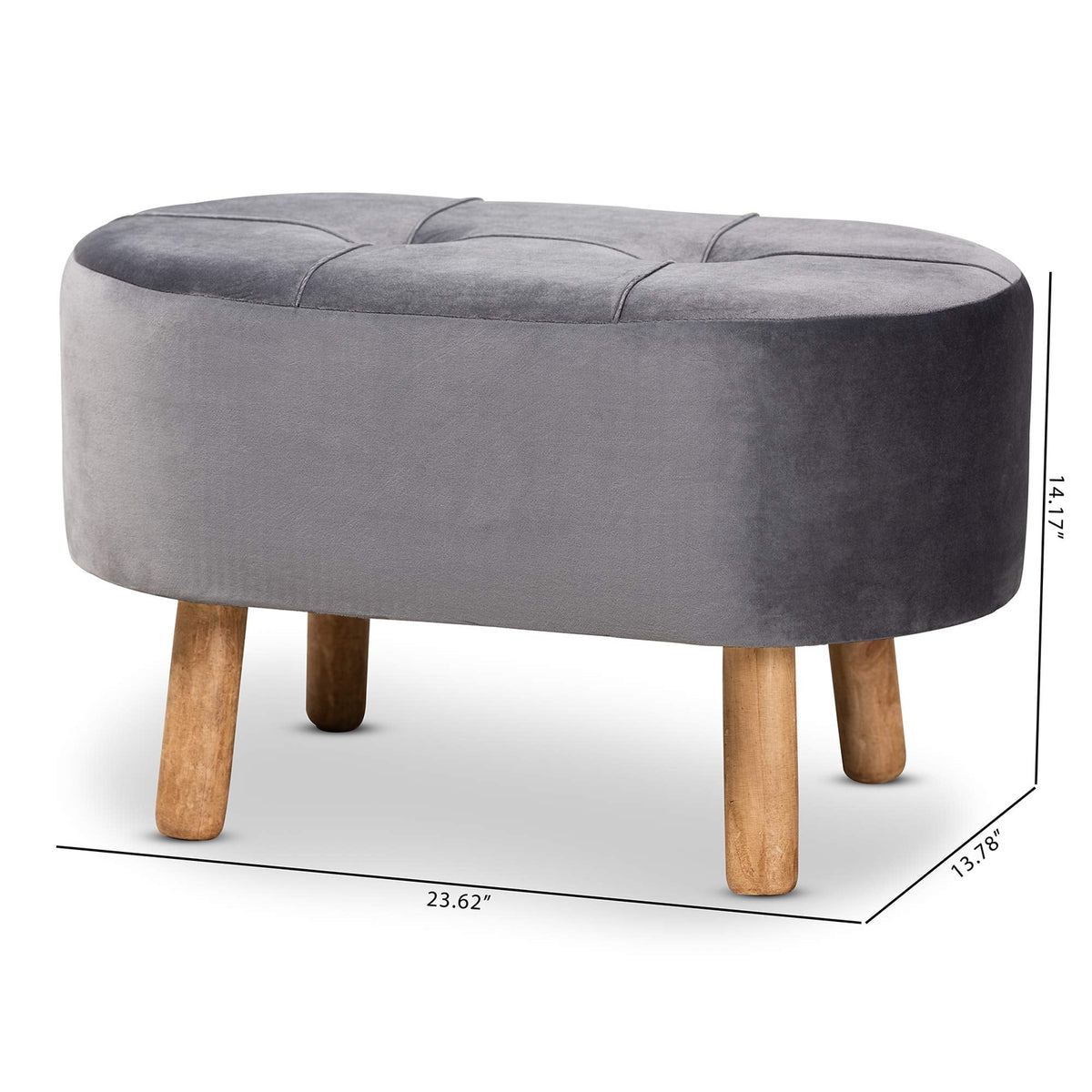 Baxton Studio Ottomans, Grey/Natural