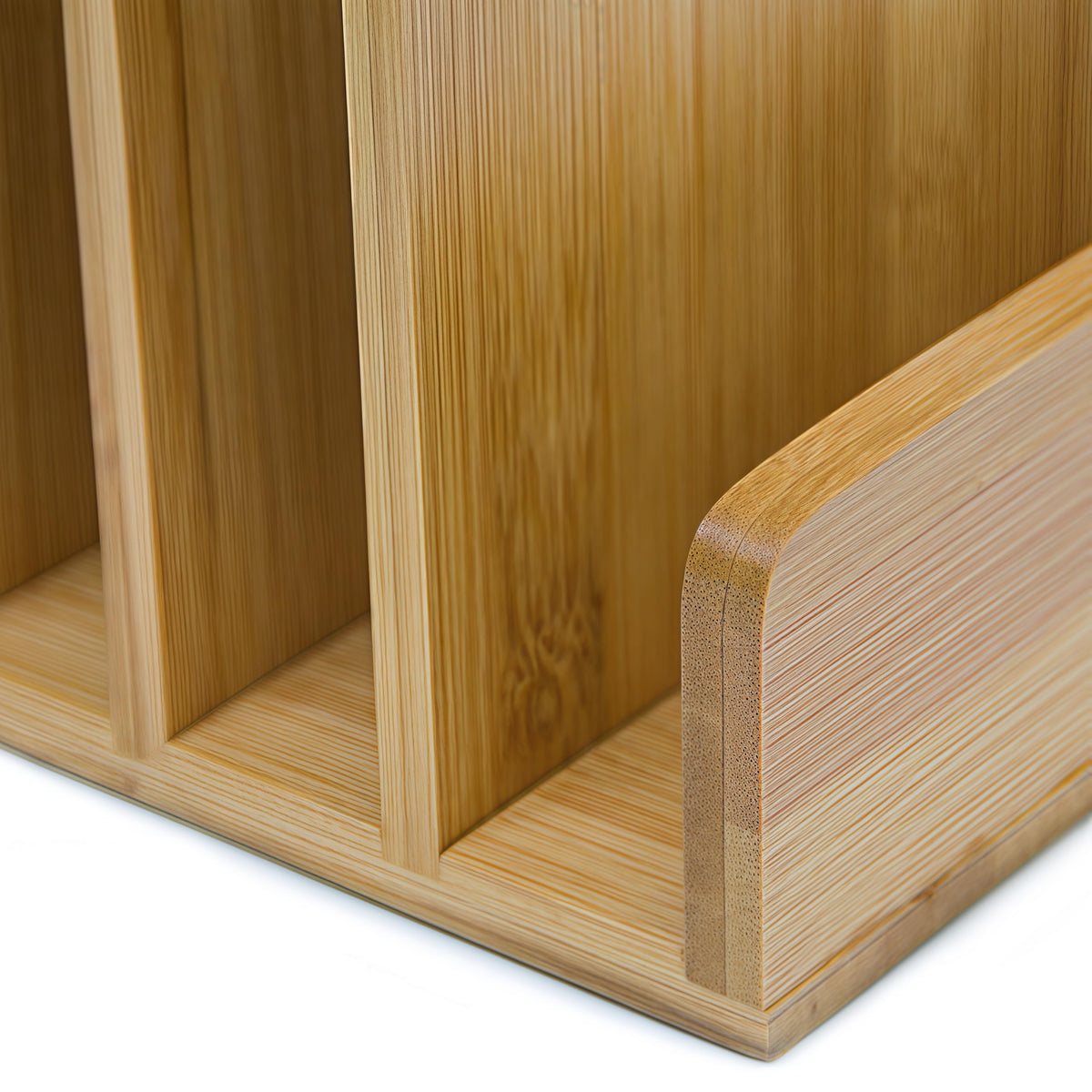 Klabelle Bamboo Mail Organizer - File Holder Sorter for Letter and Folder Document Storage, Envelope Organization with 5 Slots for Office Desk, Countertop, Home Bill
