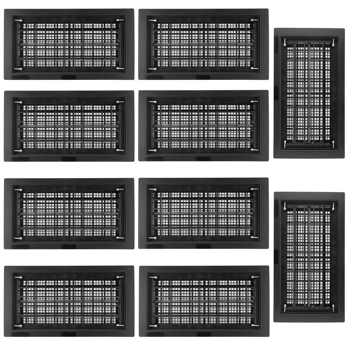 10 Pack 8" x 16" Automatic Foundation Vent for Ventilating Crawl Space Replacement Auto Air Vent, Black