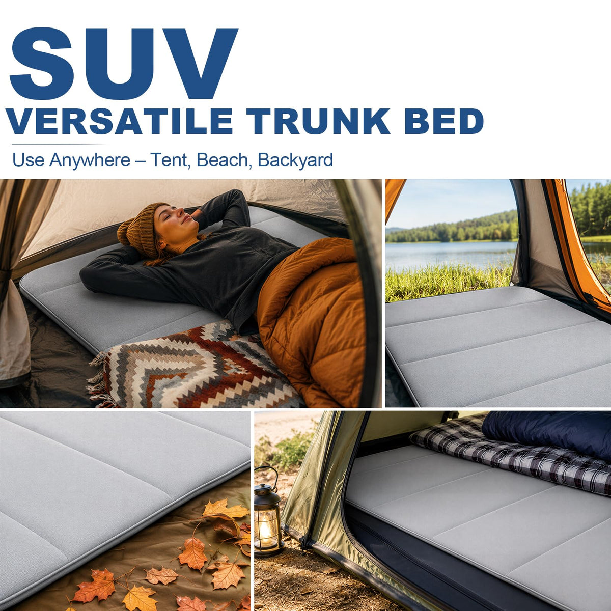 SXMMXS Car Camping Mattress for Ford Explorer, No Inflation Needed, Foldable Foam Trunk Bed, SUV Air Mattress Alternative for Travel Sleeping, Ideal for Camping Essentials and Road Trips, Gifts