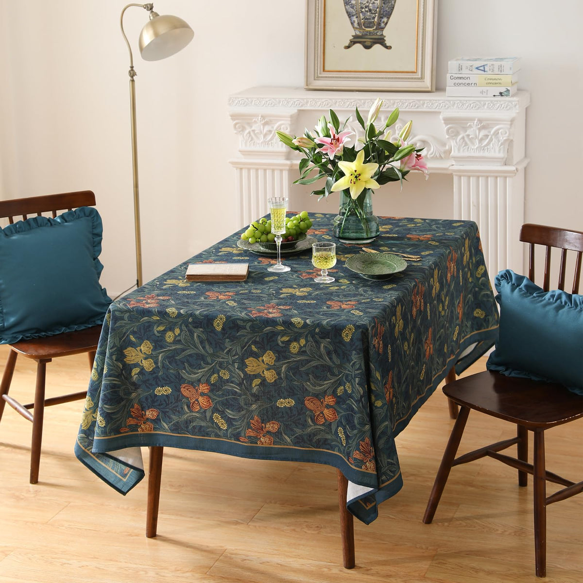 patdrea Vintage French Linen Tablecloth,Rectangular,110"x63"-Herbert C