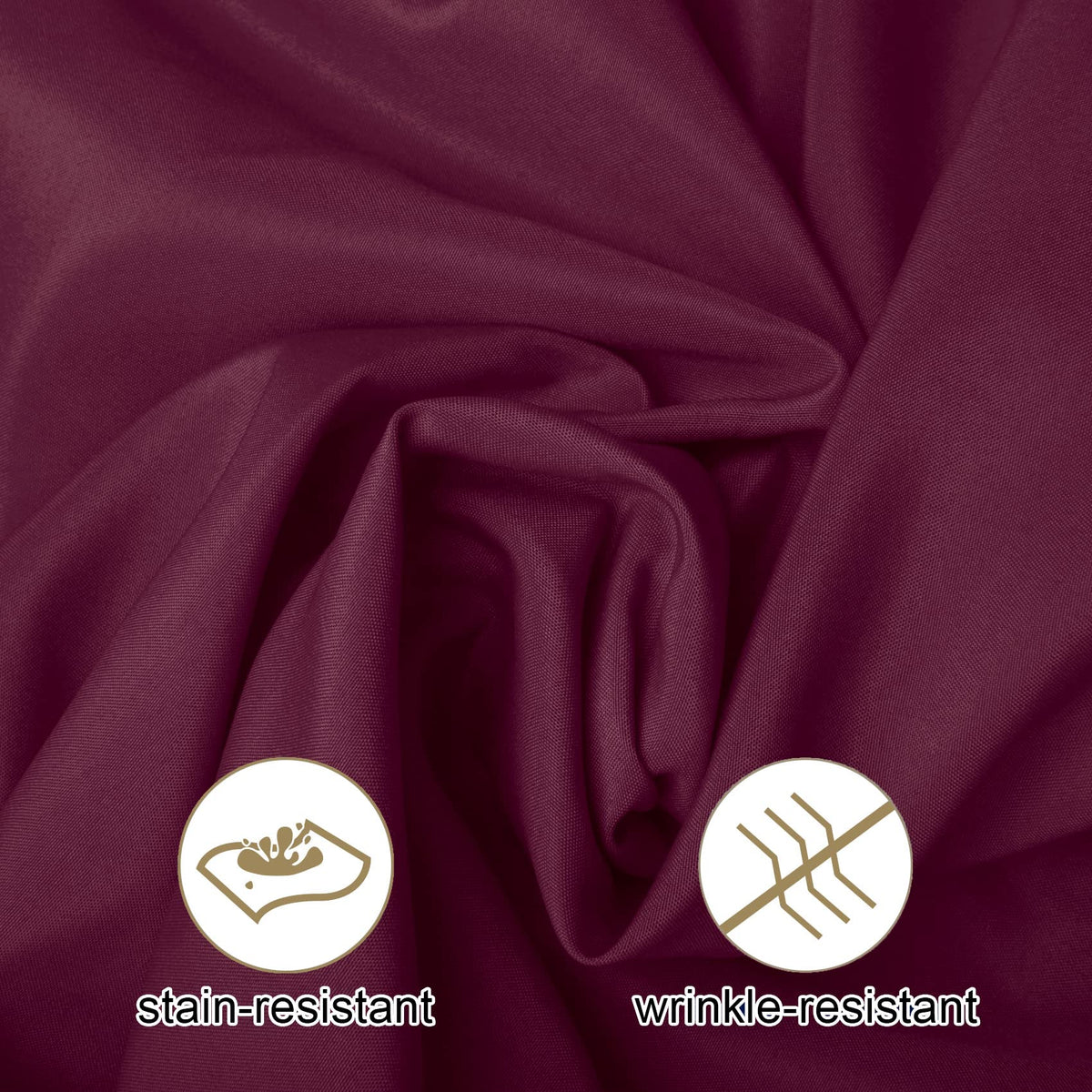 Ascoza 2pack 60x120 Inch Burgundy Rectangular Tablecloth 6 Feet Table Cloth in Polyester Fabric for Wedding/Banquet/Restaurant/Parties