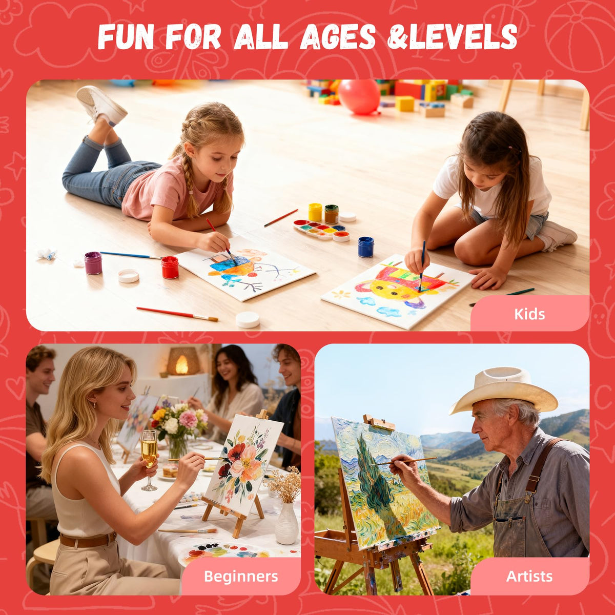 Simetufy Canvas Boards for Painting 52 Pack 8 x 10 Inch Blank Flat Canvas Panels 100% Cotton Pre-Primed for Acrylic & Oil Paint, Art Supplies for Kids & Adults