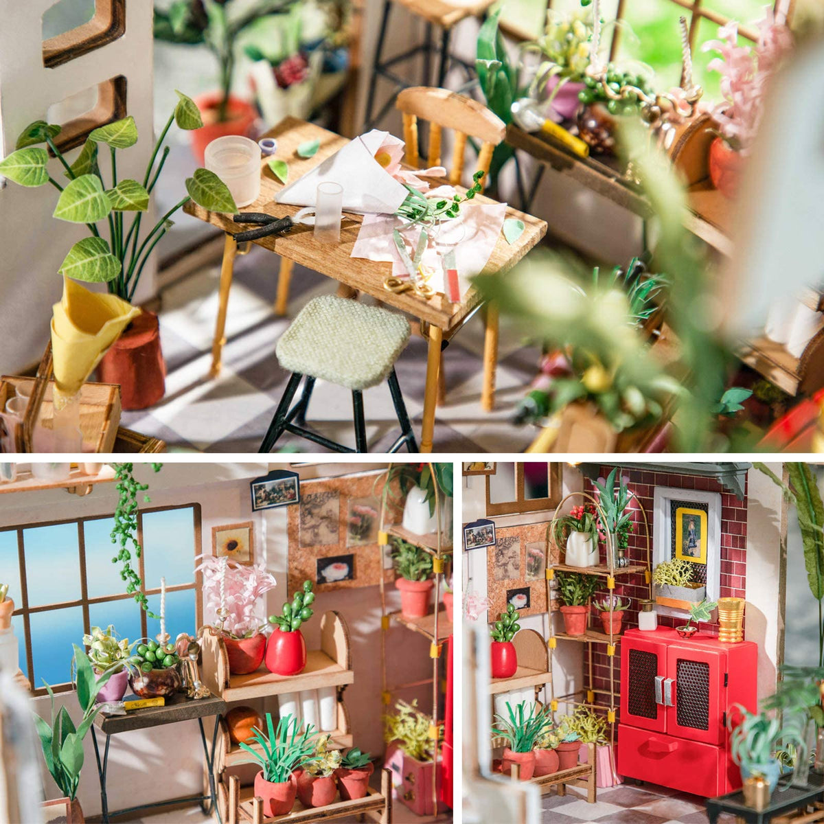 Rolife DIY Miniature Doll House Kit with Furniture for Children Adult Wooden Kits Toy (Emily's Flower Shop)