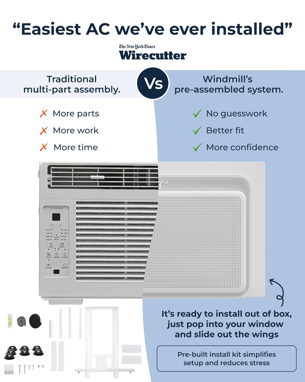 Windmill Window Air Conditioner - Quiet & Smart, Easy Install, Voice-Enabled, Remote & App Control AC Unit - 6,000 BTU