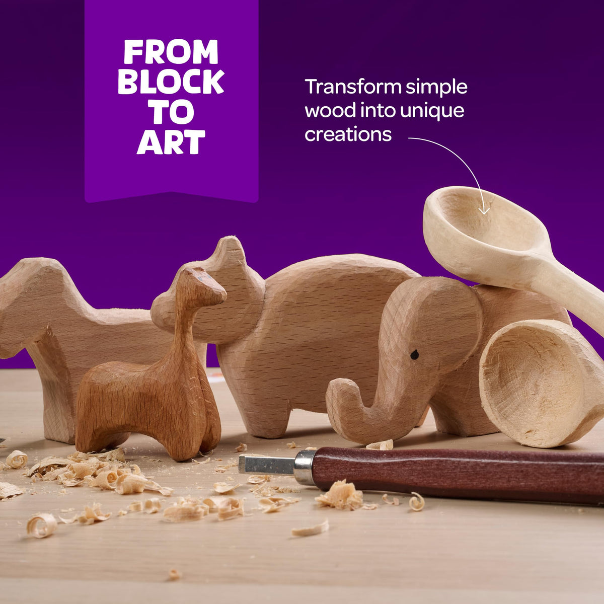 Wood Whittling Kit - Wood Carving Tools - Crafts for Adults - Easter Unique Gifts - Teen Boy Gifts - Birthday Gift Ideas for Women - Hobbies DIY Kits for Adults, Boys, Girls, Women, & Men