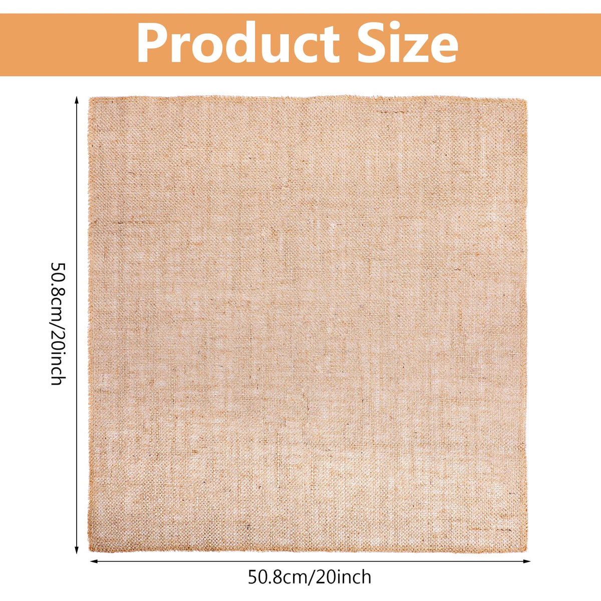 12 Pcs 20 x 20'' Burlap Squares Multipurpose Natural Burlap Fabric - for Decorations, Crafts, Home, Weddings, Table Linens, Landscaping, Plants & Tree Covering