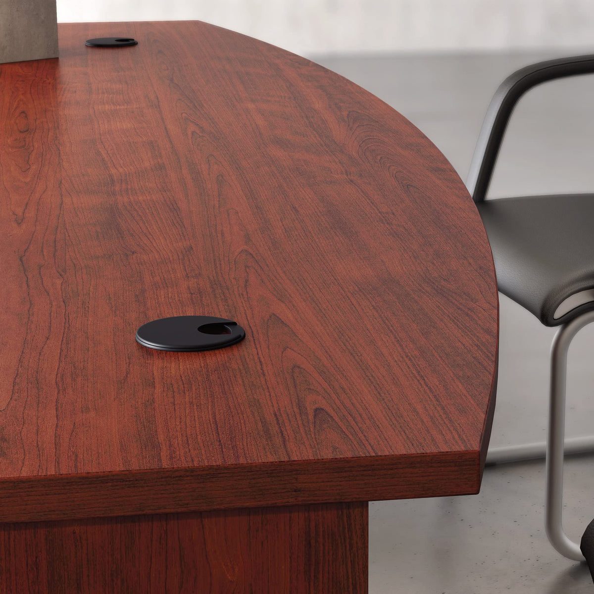 OfficeWorks by Sauder Affirm 72" Bowfront Commercial Exec Desk, Classic Cherry Finish