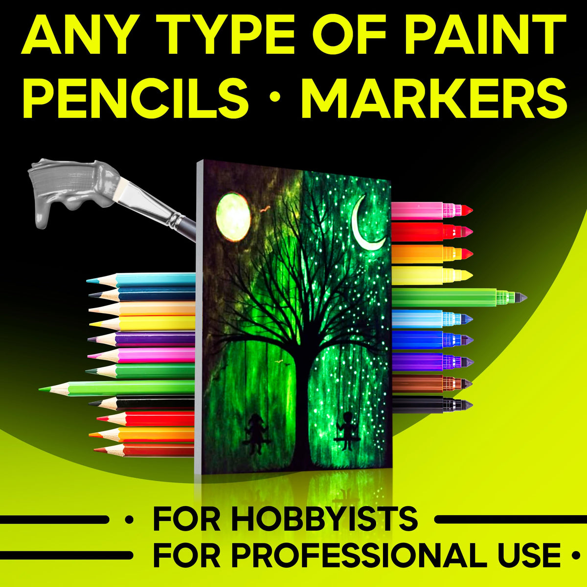 Acmelight Glow in the Dark Canvas Boards – 2 Pack of 10×14″ Painting Panels – Neon-Ready Art Canvases for Acrylic, Oil & Glow Paints – Art Supplies for Artists, Kids & Students
