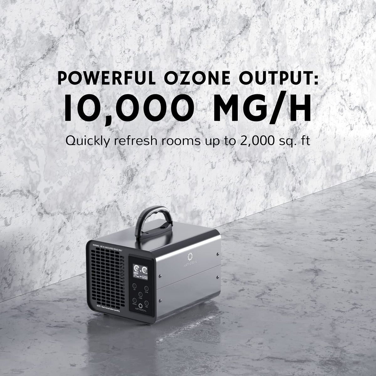 Airthereal MA10K-PRO SMART WiFi Ozone Generator - High Ozone Output Capacity Ozonator- Odor Remover, Deodorizer, Sterilizer - Adjustable Output and Timer Settings for Any Size Room - Black