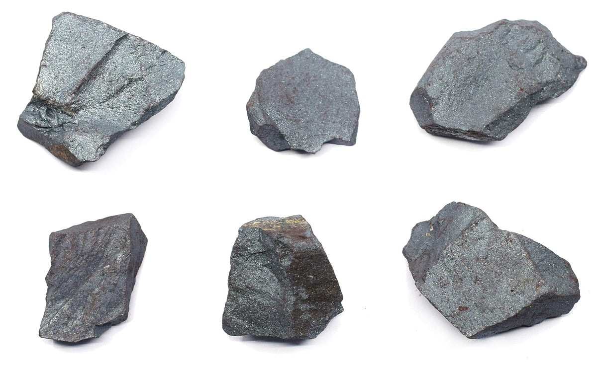 EISCO 6PK Raw Hematite, Mineral Specimens - Approx. 1" - Geologist Selected & Hand Processed - Great for Science Classrooms - Class Pack