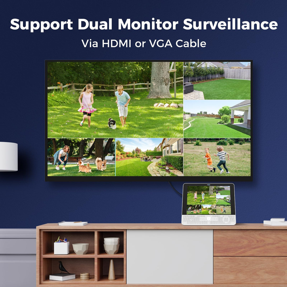 【Human Tracking+330° View】 Hiseeu 4K PoE Security Camera System,All-in-one 12" Monitor,8Pcs 5MP PoE PTZ Security Cameras for Home Security Outdoor,2-Way Audio,Color Night Vision,16CH Expandable