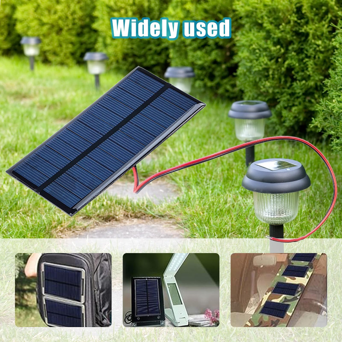 4 Pcs Mini Solar Panel,1W DC 6V Polysilicon Solar Cell Charger Module,with 30cm Cable,Small Photovoltaic Power Cells Charge,for Scientific Research Projects,Making Lawn Lights,Landscape Lights,DIY