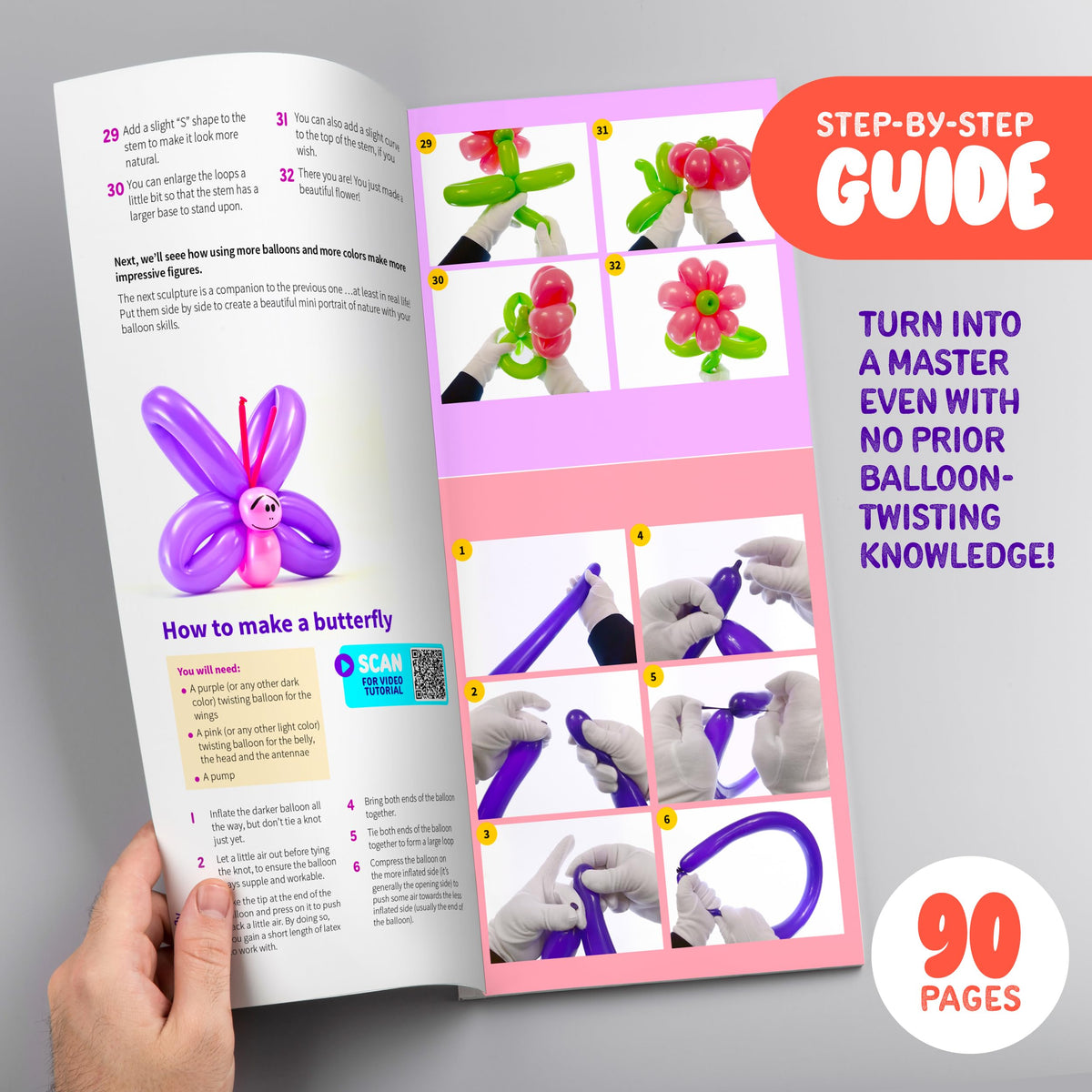 Dan&Darci Balloon Animal Twisting Kit with Pump for Kids - Boy & Girl Gift - Birthday Gifts for Girls and Boys - Arts and Crafts for Ages 8-12 - 6 7 8 9 10 11 12 Year Old - Animals Balloons