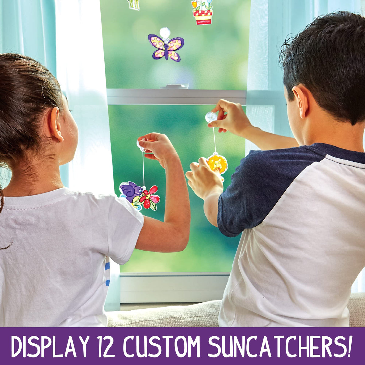 Made By Me Create Your Own Window Art, Paint Your Own Suncatchers, DIY Arts & Crafts Idea, Craft Kits for Kids, Crafts for Kids & Toddlers, Toddler Arts and Crafts