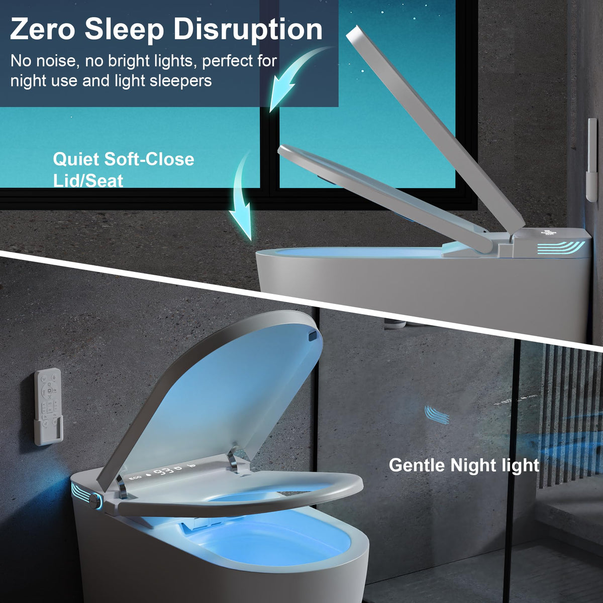 Smart Toilet with Bidet Built in, One Piece Bidet Toilet with Auto Dual Flush, Soft-Close Seat & Lid, Electric Tankless Toilet with Elongated Heated Seat, Foot Sensor, Warm Water & Dryer, LED Display