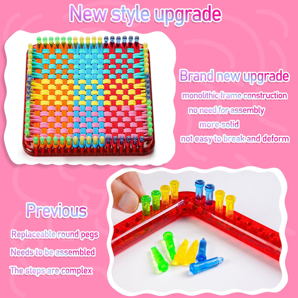 CCTVRTV Weaving Loom Kit Toys for Kids and Adults, Potholder Loops DIY Arts and Crafts for Boys and Girls Ages 5 6 7 8-12 13, Easy Potholder Loom Knitting Kits Gifts for Beginners, 252 Craft Loops