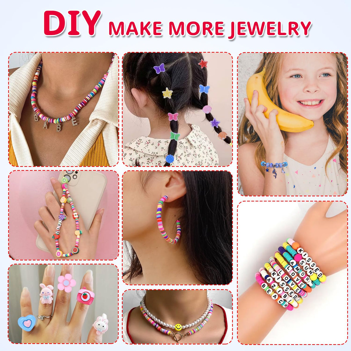 AIPRIDY 3200 Pcs Girls Toys Bracelet Making Kit, Unicorn/Mermaid Clay Beads Jewelry Activity Kit, DIY Crafts Birthday Christmas Gifts for Girls Ages 5 6 7 8 9 10 11 12 Years Old (Sapphire Blue)