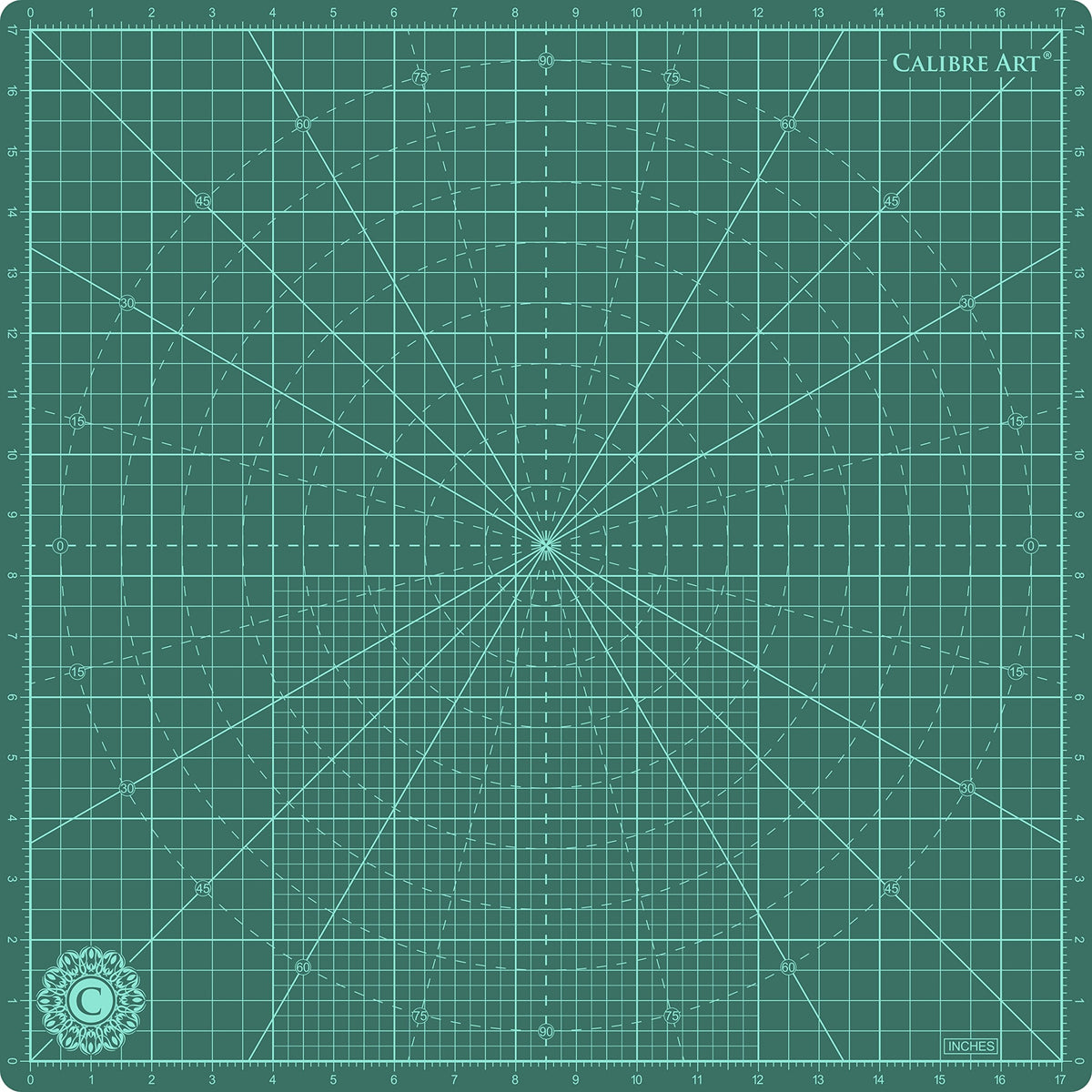 Calibre Art Self Healing Rotating Cutting Mat 18x18 (17" Grid), Perfect for Quilting & Art Projects