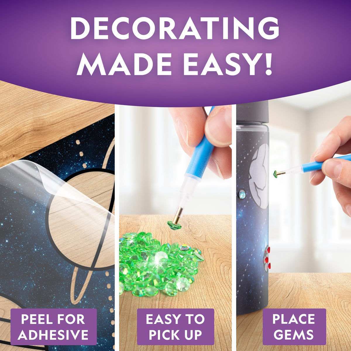 NATIONAL GEOGRAPHIC Diamond Painting Solar System Night Light - Make Your Own Night Light with 1000+ Gems to Decorate, Arts and Crafts Kits for Kids ages 8 9 10 11 12, DIY Space Gift, Planets for Kids