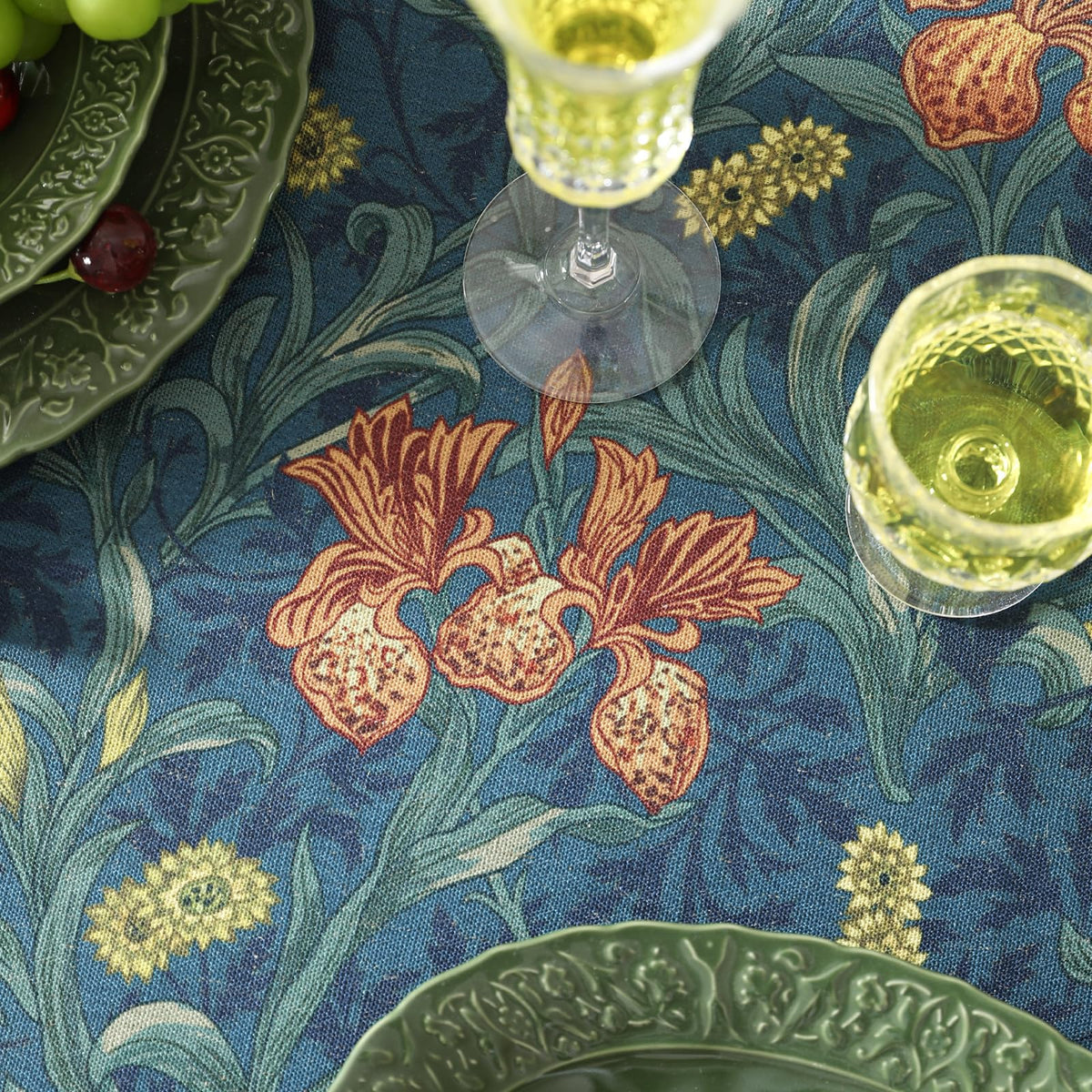 patdrea Vintage French Linen Tablecloth,Rectangular,110"x63"-Herbert C