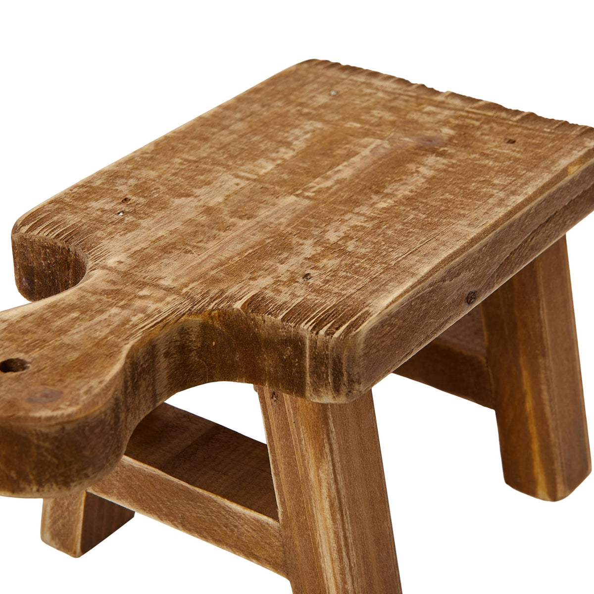 Creative Co-Op Small Wood Pedestal with Handle