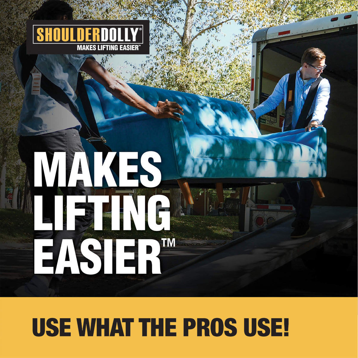 Shoulder Dolly Moving Straps - Lifting Strap for 2 Movers - Move, Lift, Carry, And Secure Furniture, Appliances, Heavy, Bulky Objects Safely, Efficiently, More Easily Like The Pros - LD1000